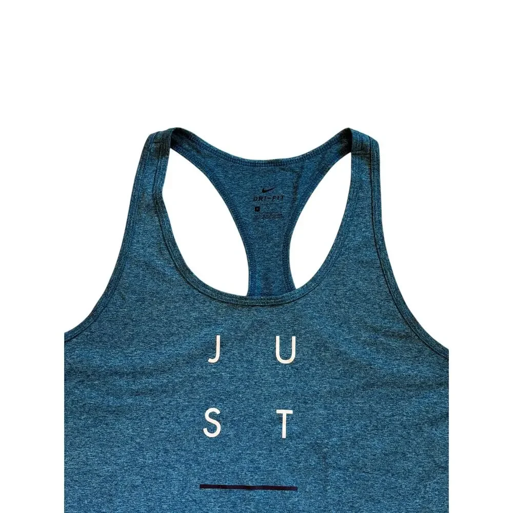 Nike Tank Tops Lot of 2 Racer Back Womens Size Medium Gray Blue Dri Fit Workout